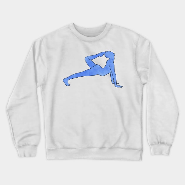 Watercolor Yoga Pose Crewneck Sweatshirt by murialbezanson